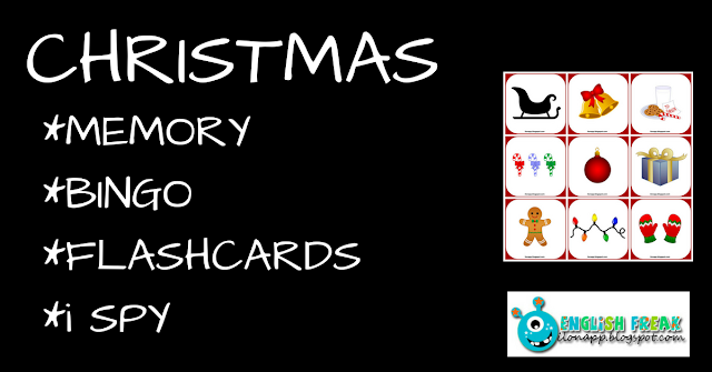 Christmas flashcards bingo memory I spy