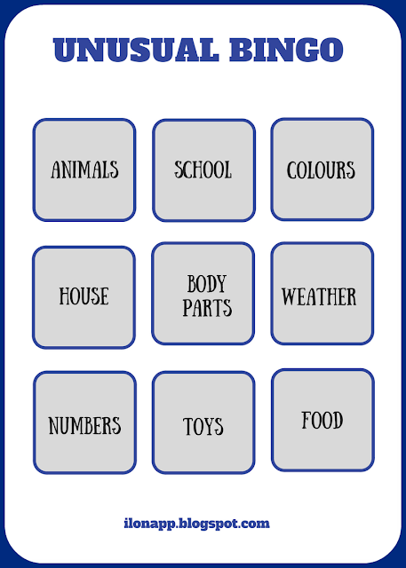 Unusual bingo - categories Bingo z kategoriami