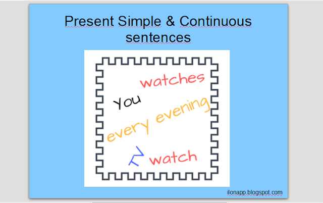 Present Simple and Continuous sentences