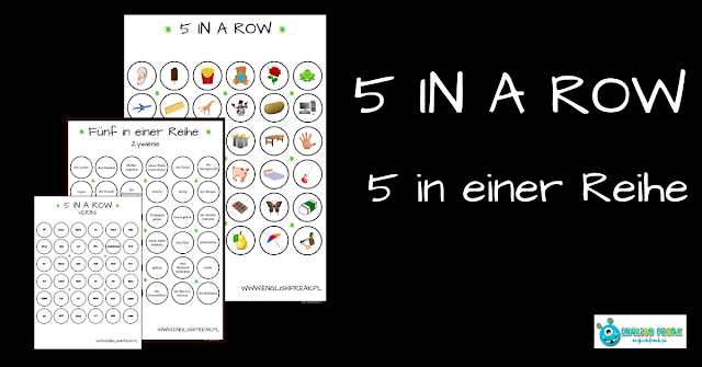 5 IN A ROW GAME IN ENGLISH AND GERMAN (PRINTABLE)