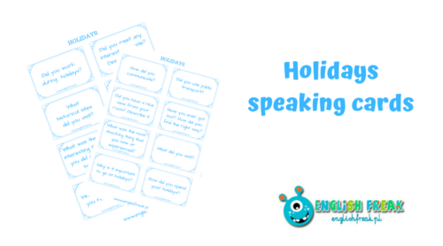 Holidays Speaking Cards - English Freak | materiały edukacyjne
