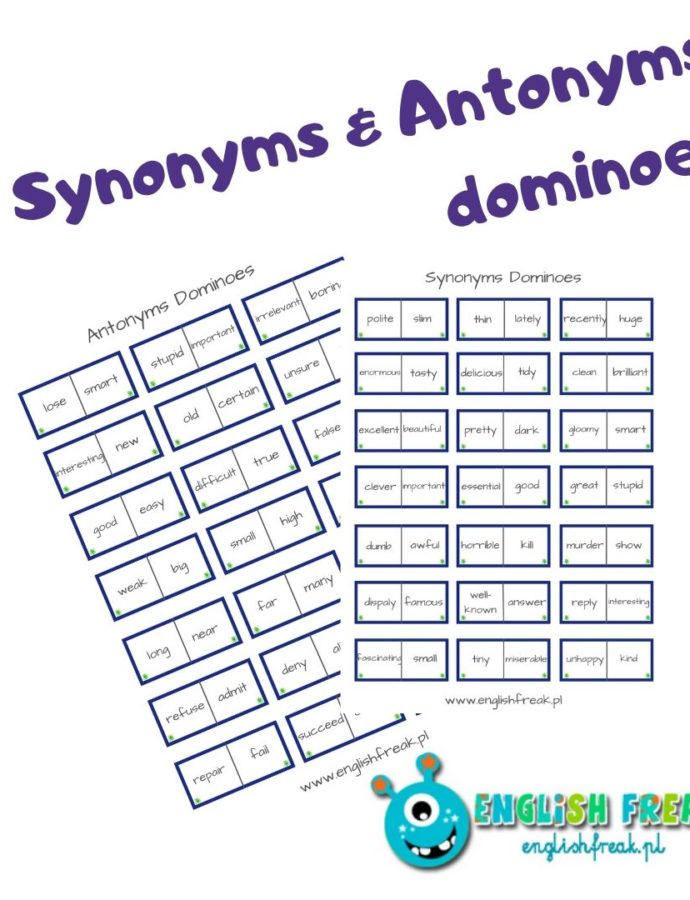 Synonyms and antonyms dominoes