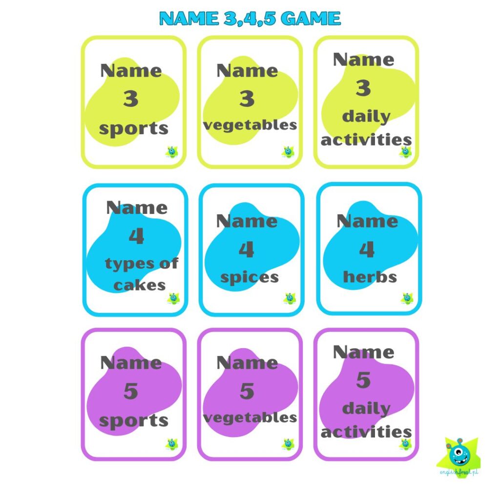Name 3-4-5 Game by I.Pawełek