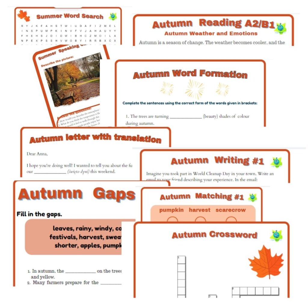 Autumn Worksheets by I.Pawełek