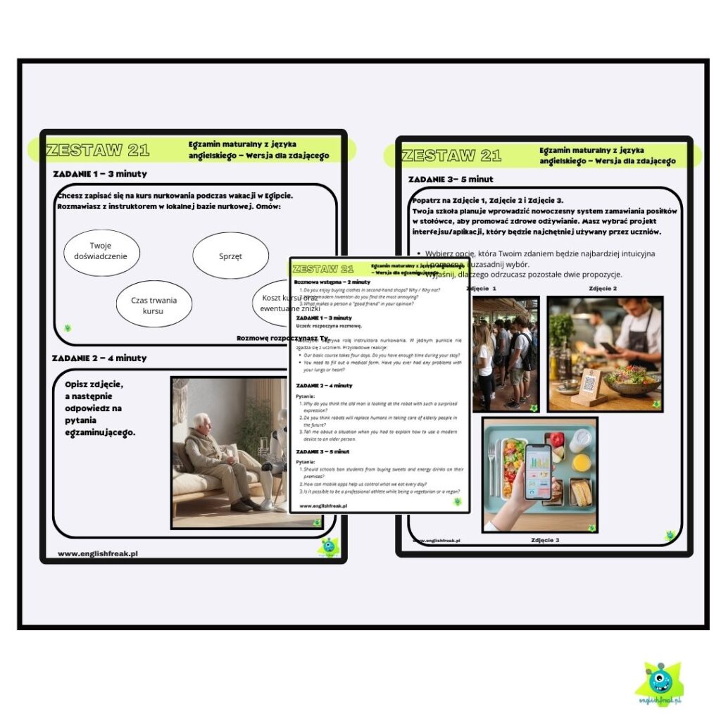 Matura Ustna z Angielskiego zestawy egzaminacyjne by I.Pawełek