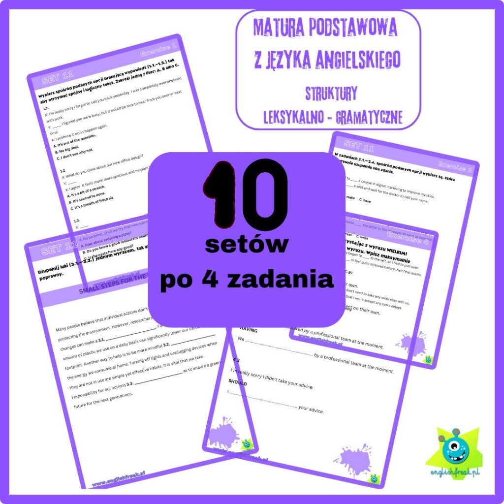 Matura podstawowa z języka angielskiego - struktury leksykalno - gramatyczne