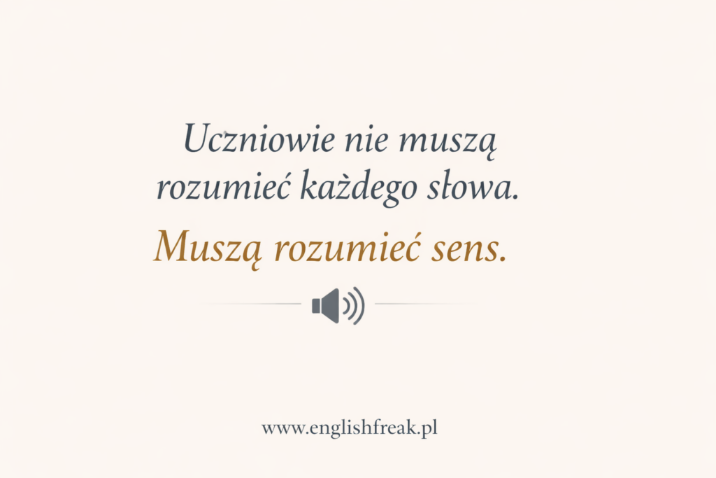 trenowanie słuchania ze zrozumieniem English Freak