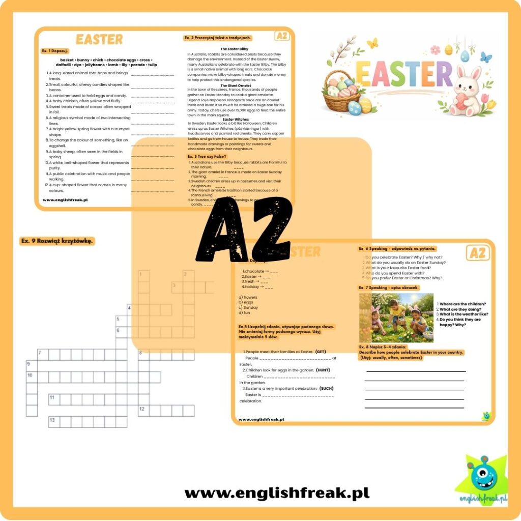 Easter Worksheets A2 & B1 English Freak 1