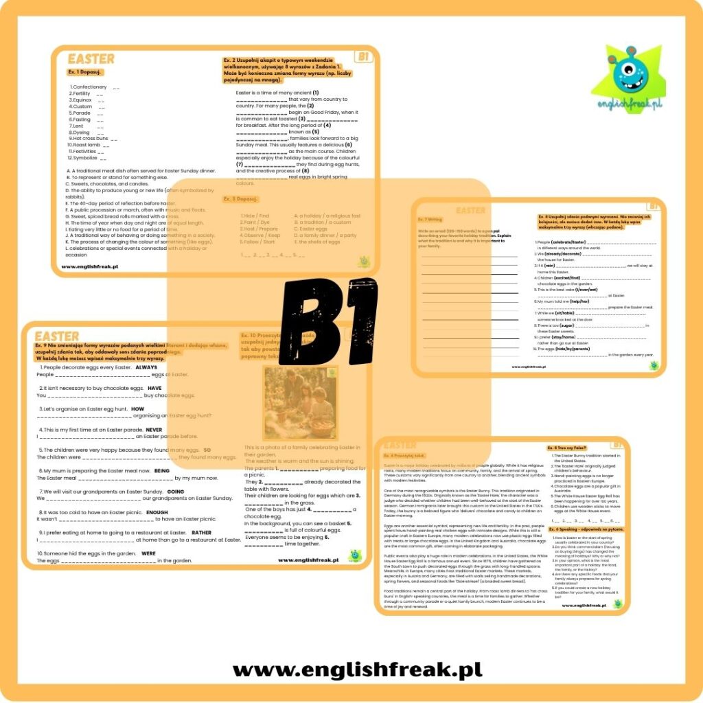 Easter Worksheets A2 & B1 English Freak 1