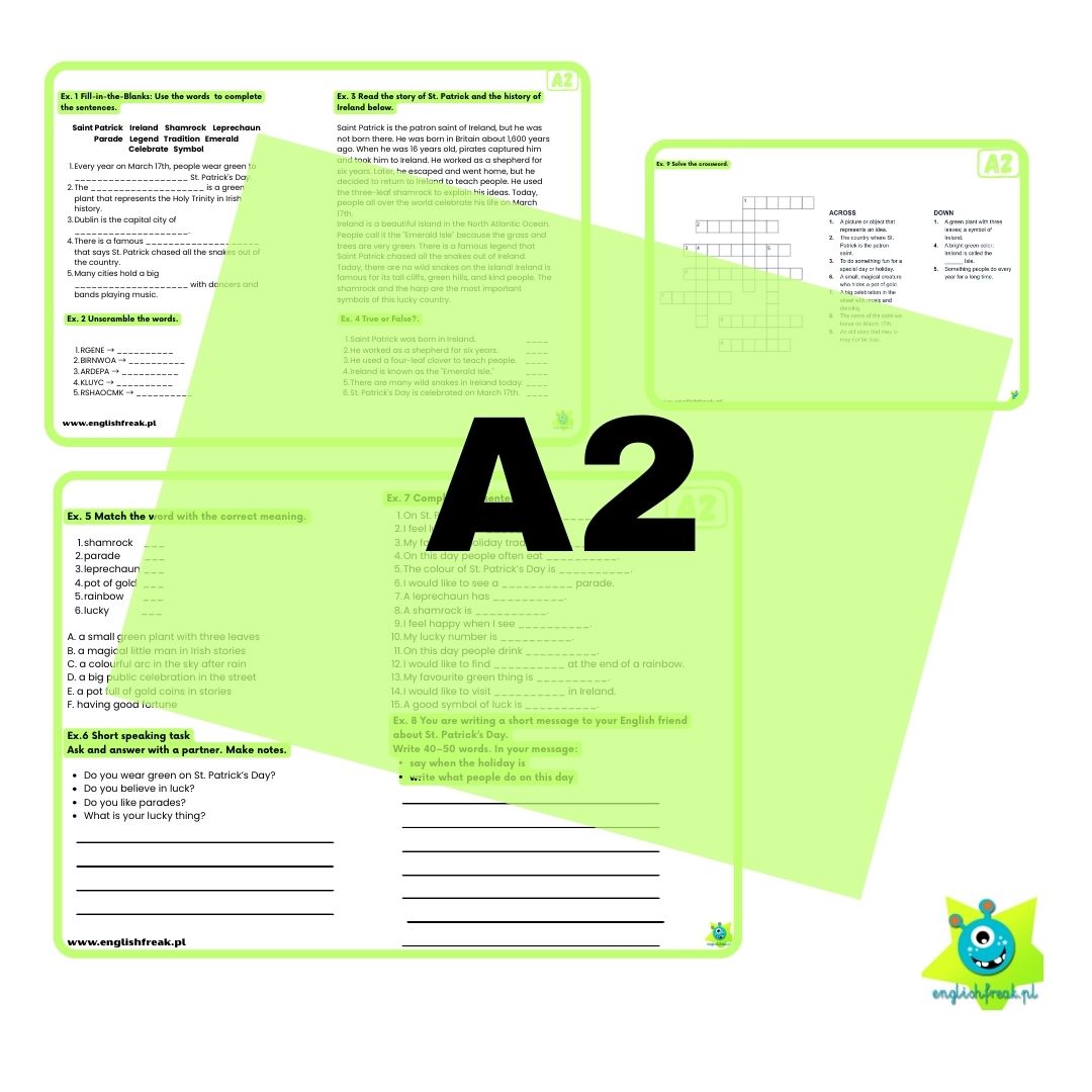 St. Patrick's Day - worksheets A2 & B1
