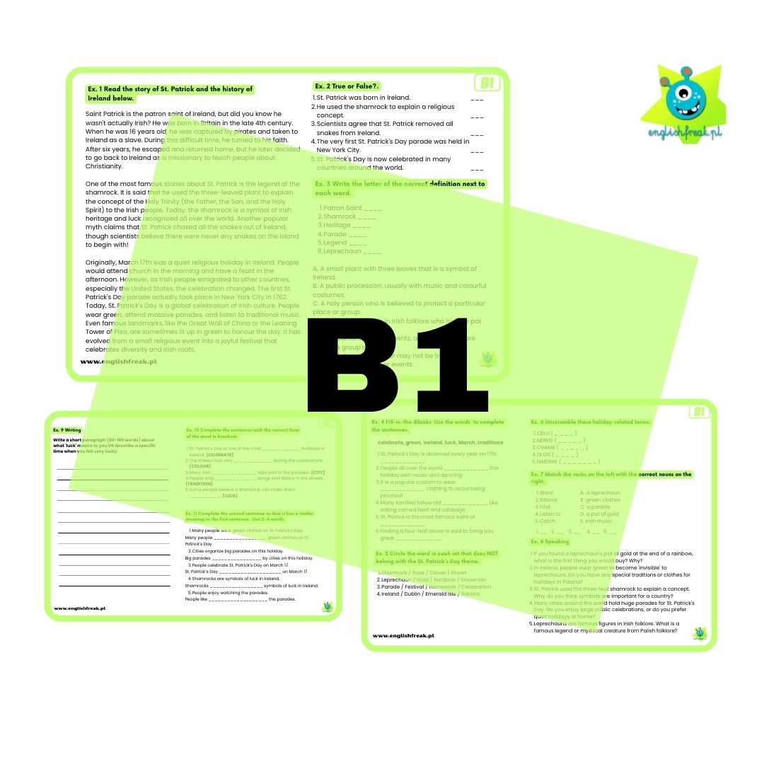 St. Patrick's Day - worksheets A2 & B1