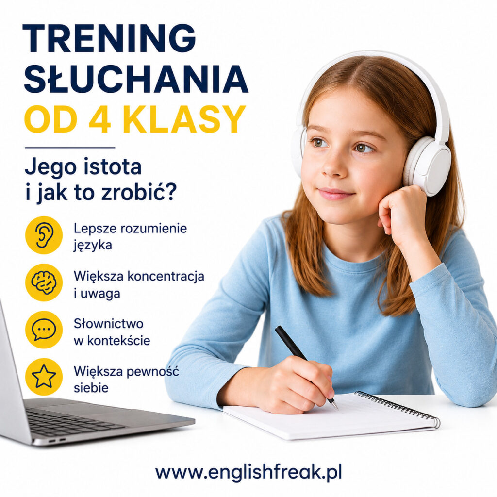 trening słuchania klasa 4 listening comprehension English Freak