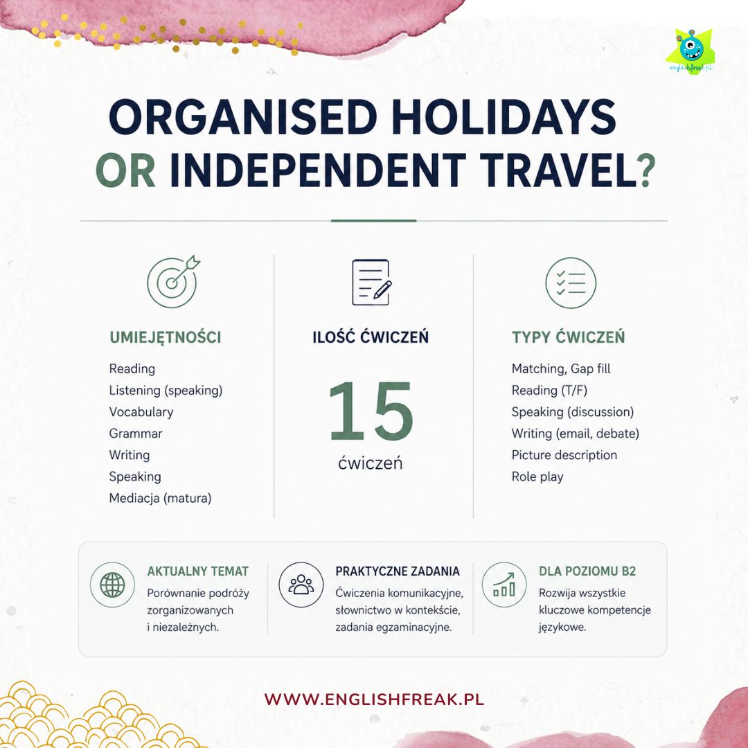 Organised Holidays or Independent Travel_ lesson prezentacja B2 PDF English Freak 1