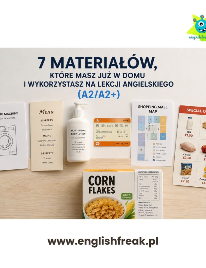 7 materiałów, które masz już w domu i wykorzystasz na lekcji angielskiego (A2/A2+)