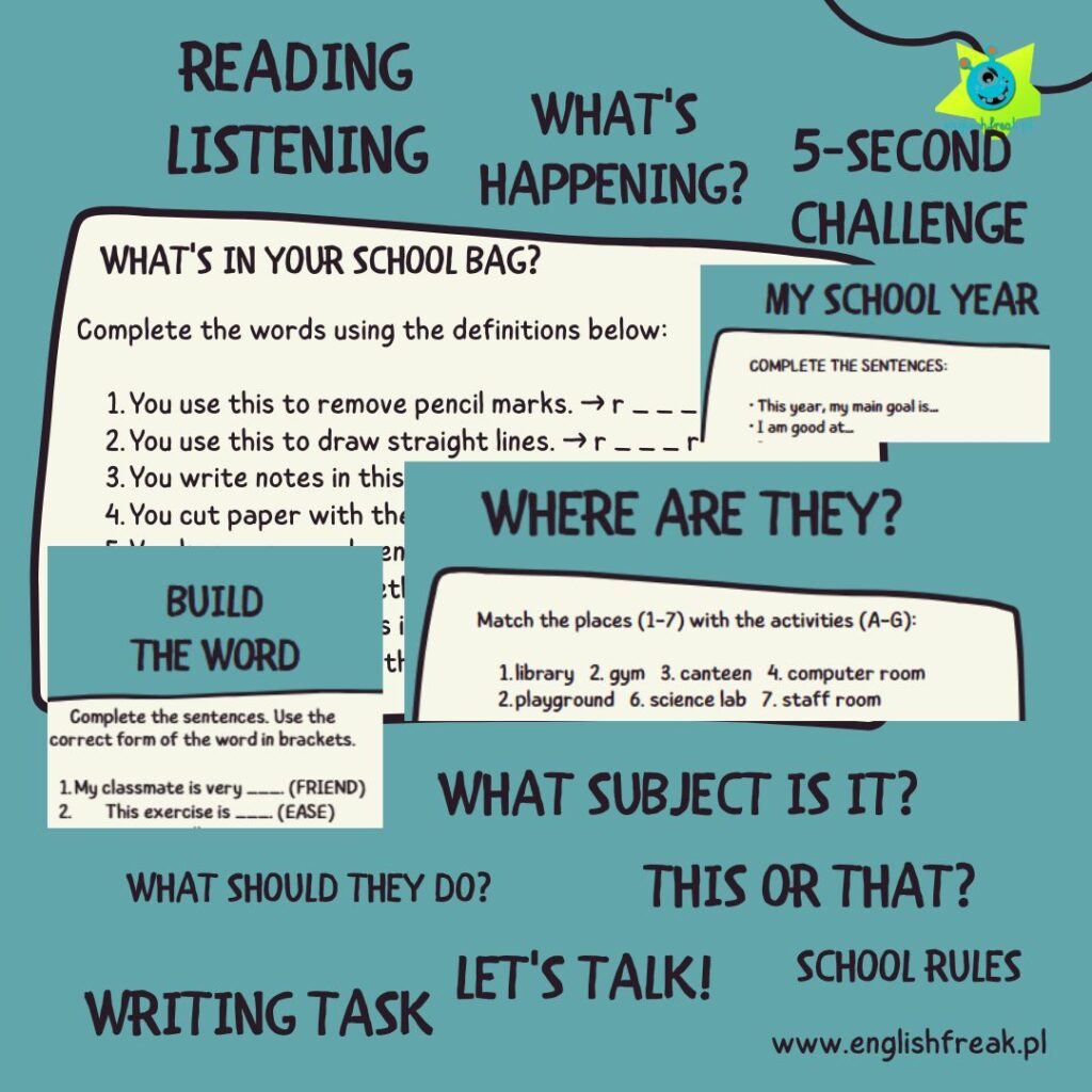 Back to School English Lesson A2 English Freak 1