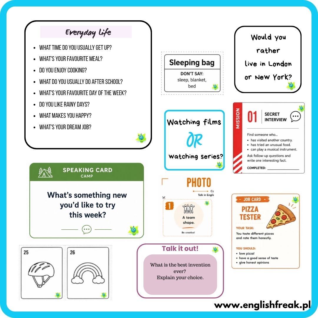 Speaking Activities Box - Games, Speaking Cards & Worksheets (A2_B1) by English Freak