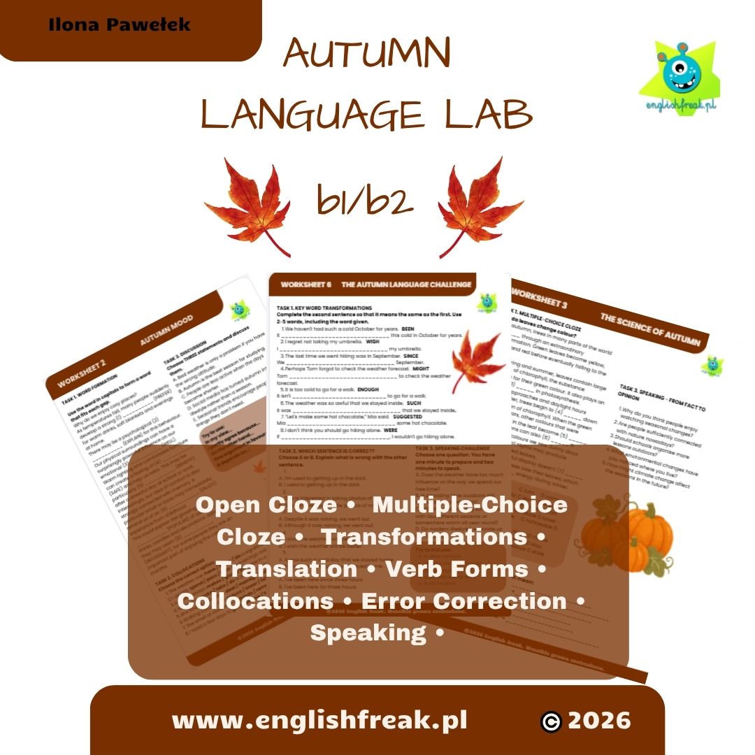 AUTUMN LANGUAGE LAB - karty pracy z angielskiego B1/B2 PDF - obrazek 2