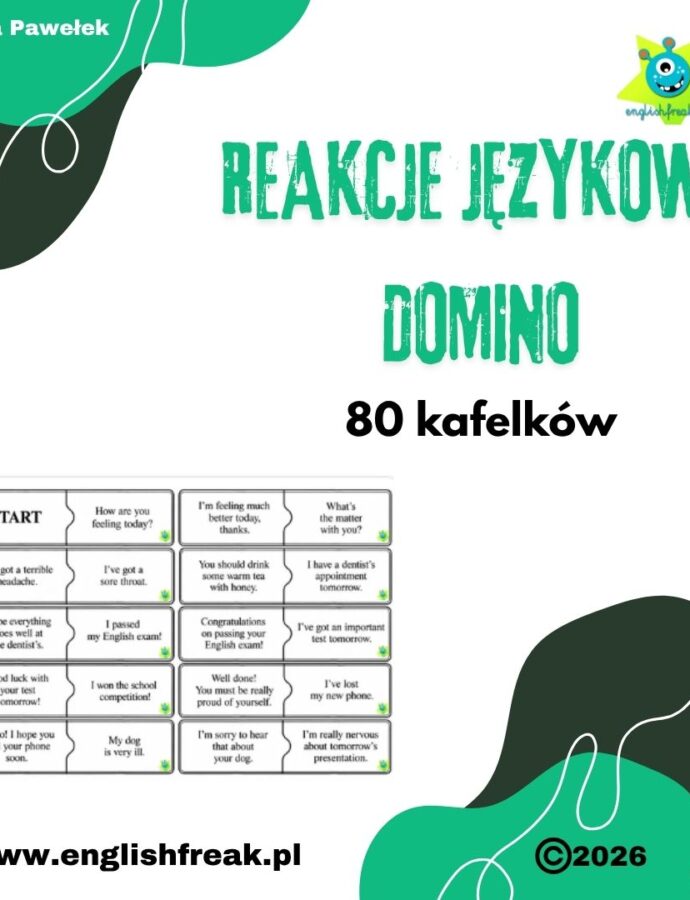 E8 Reakcje językowe – Domino |egzamin ósmoklasisty z angielskiego PDF